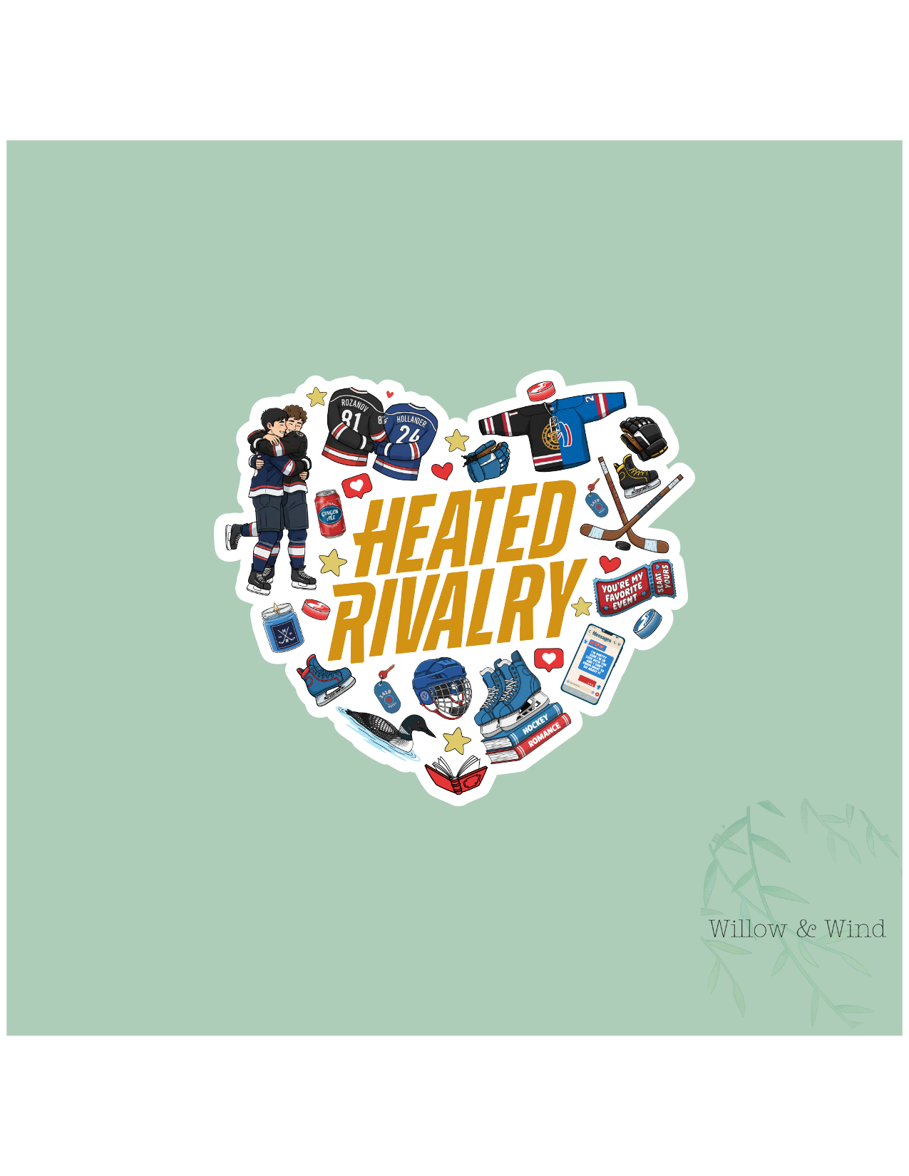 Heart Collage Logo - Heated Rivalry Sticker
