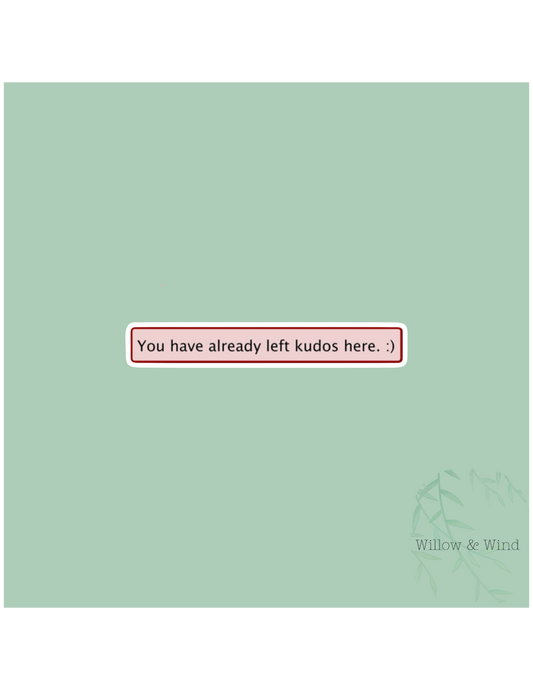 Kudos - Bookish Sticker