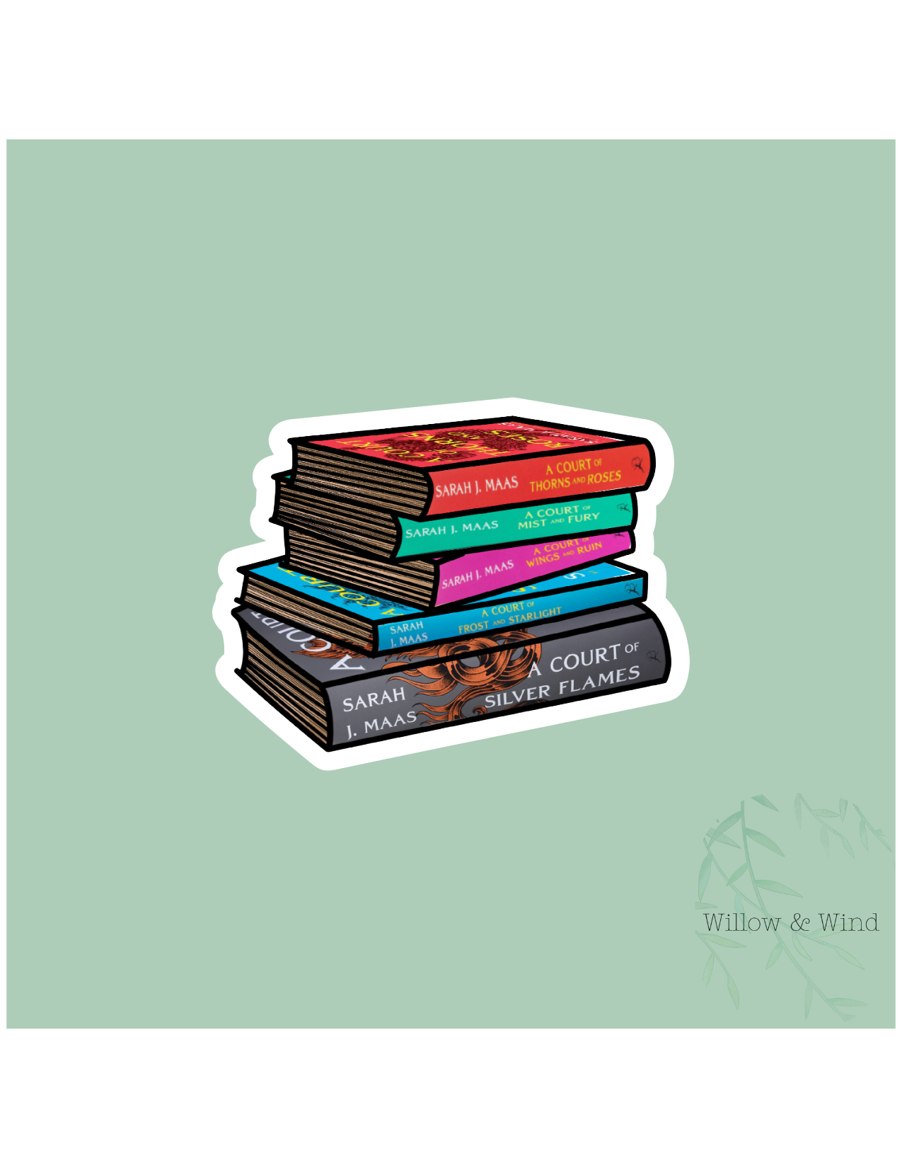 Short Bookstack - A Court of Thorns and Roses Sticker