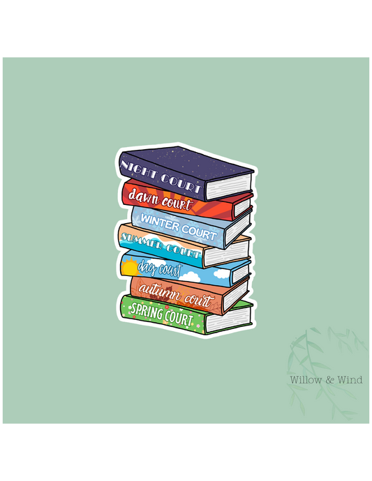 Tall Bookstack - A Court of Thorns and Roses Sticker