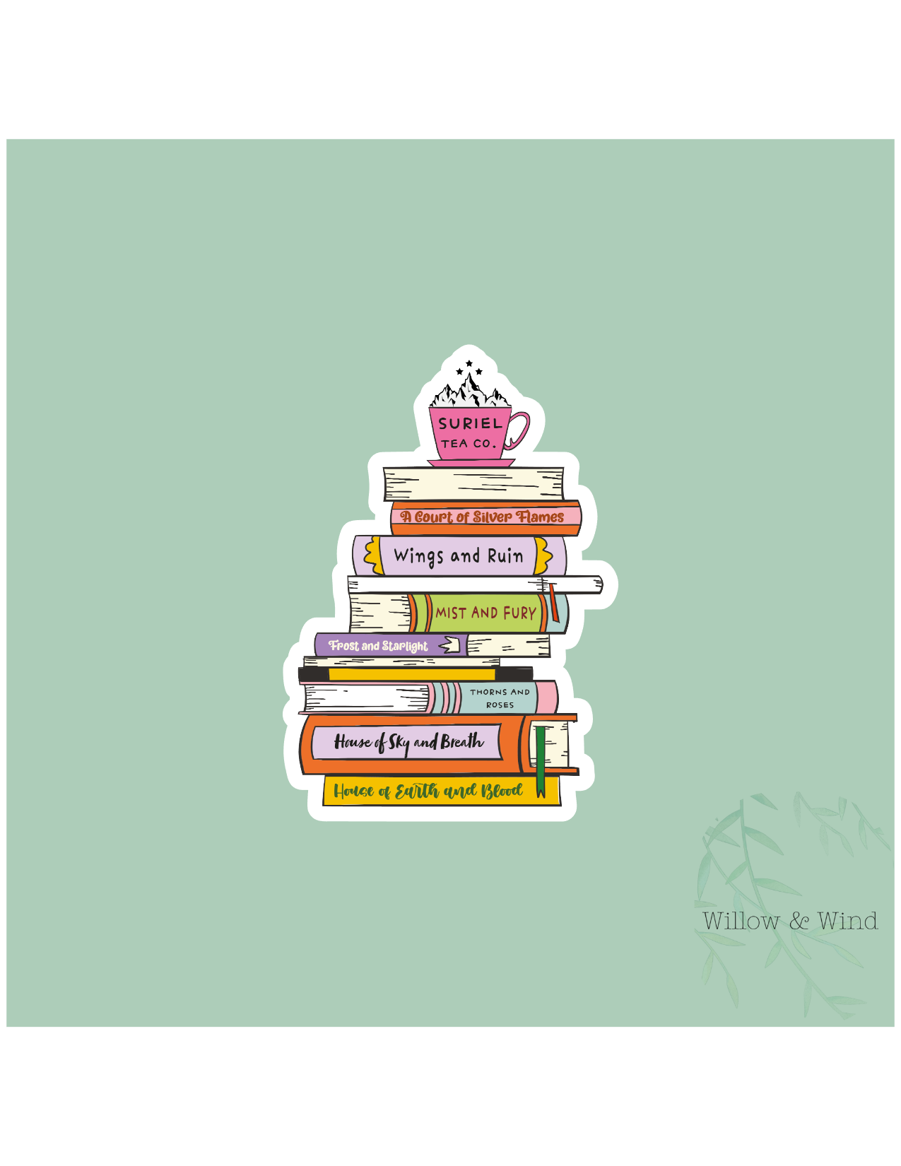 Tower Bookstack - A Court of Thorns and Roses Sticker