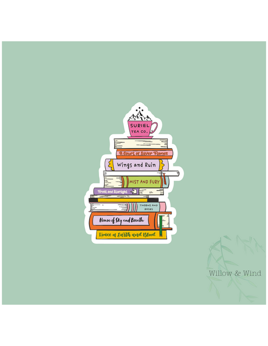 Tower Bookstack - A Court of Thorns and Roses Sticker