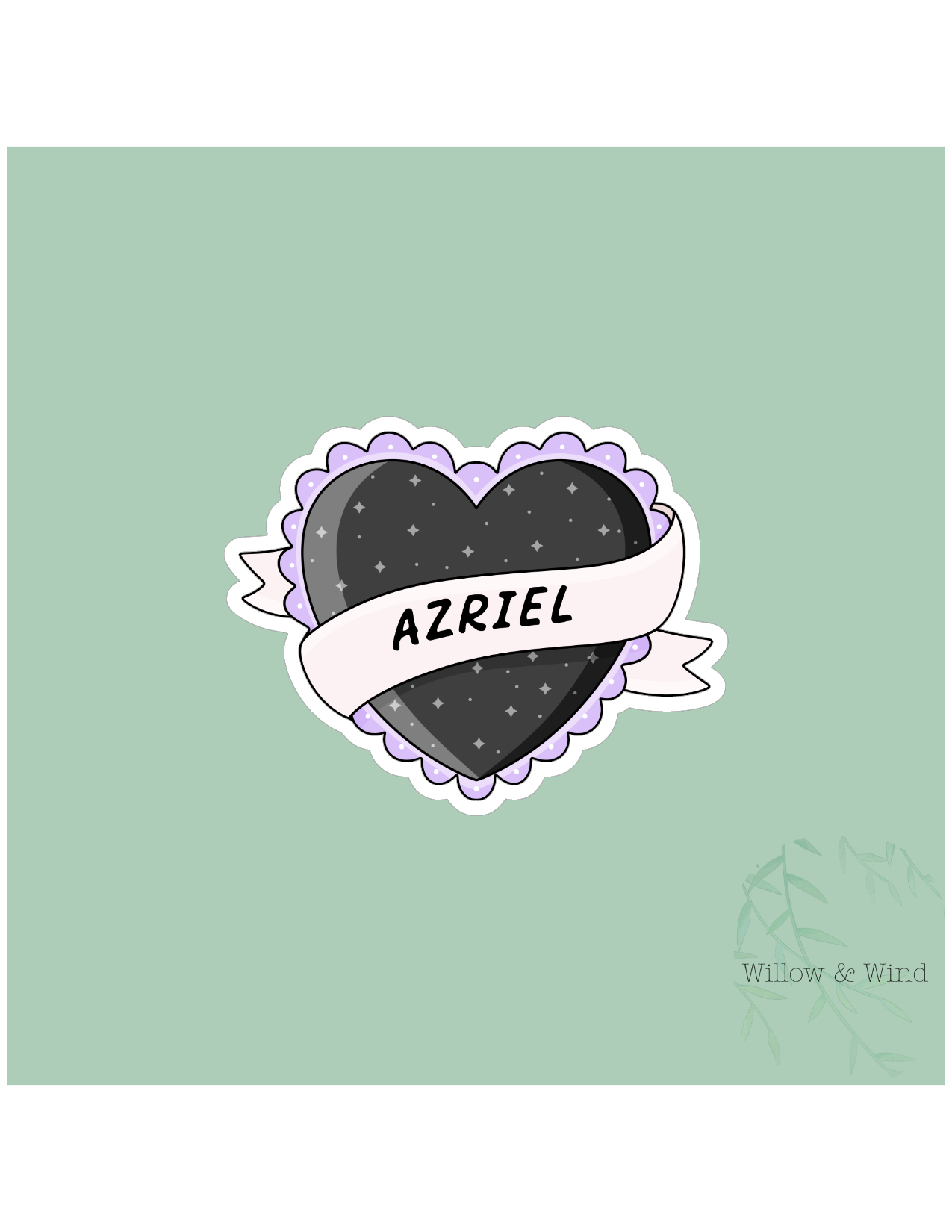 Azriel Heart - A Court of Thorns and Roses Sticker