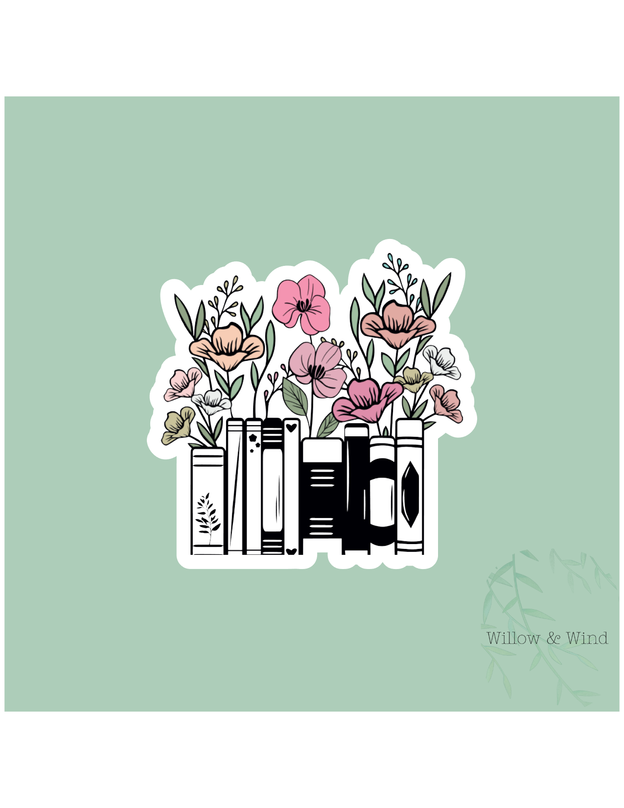 Books and Flowers - Bookish Sticker