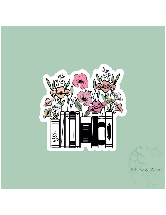Books and Flowers - Bookish Sticker