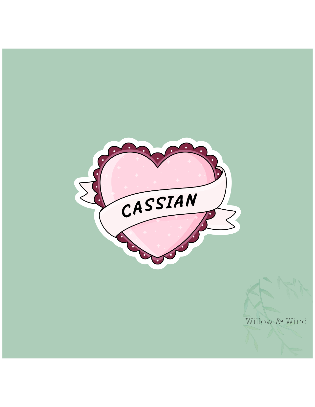 Cassian Heart - A Court of Thorns and Roses Sticker