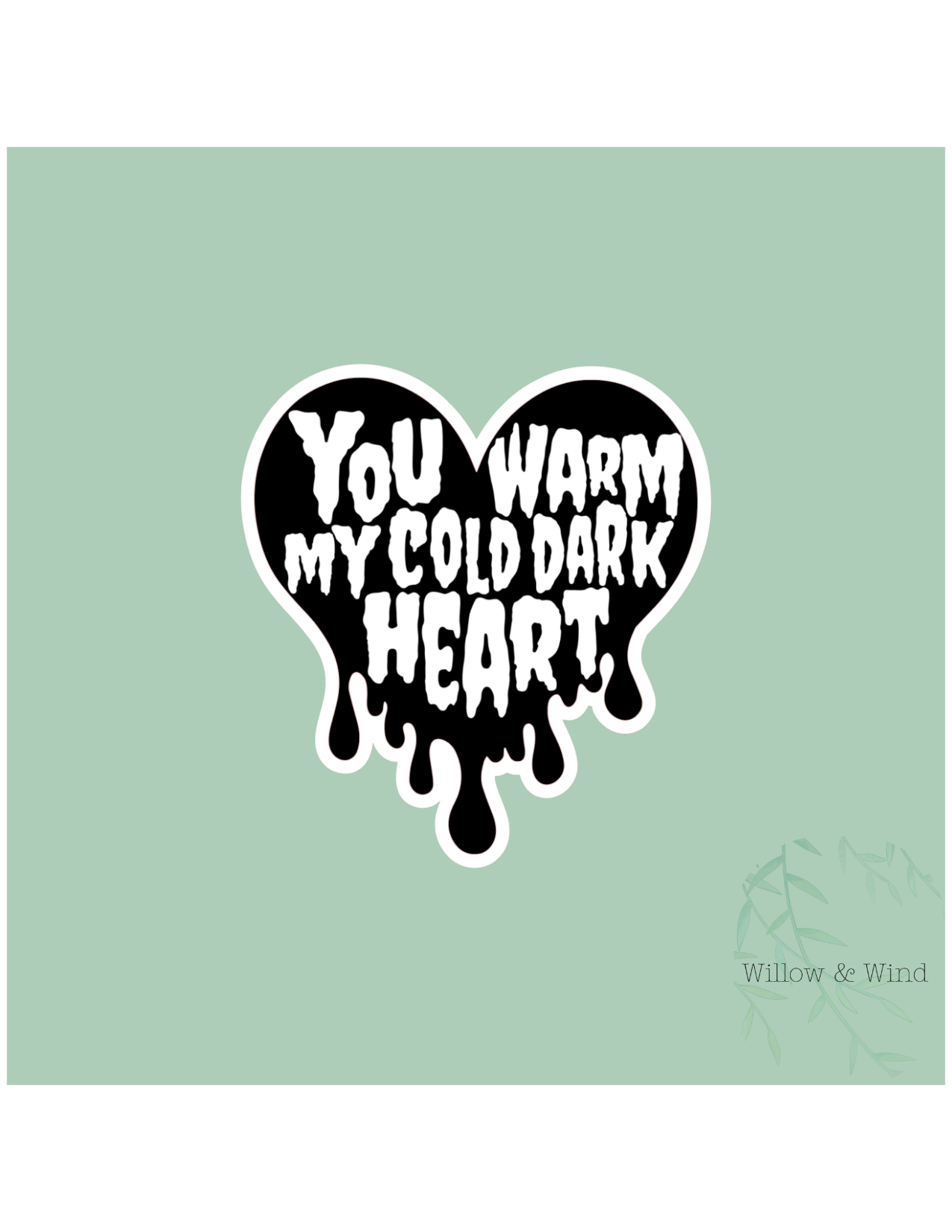 Cold Dark Heart Gothic Sticker