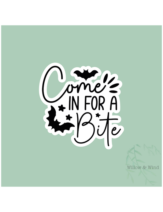 Come In For A Bite Gothic Sticker
