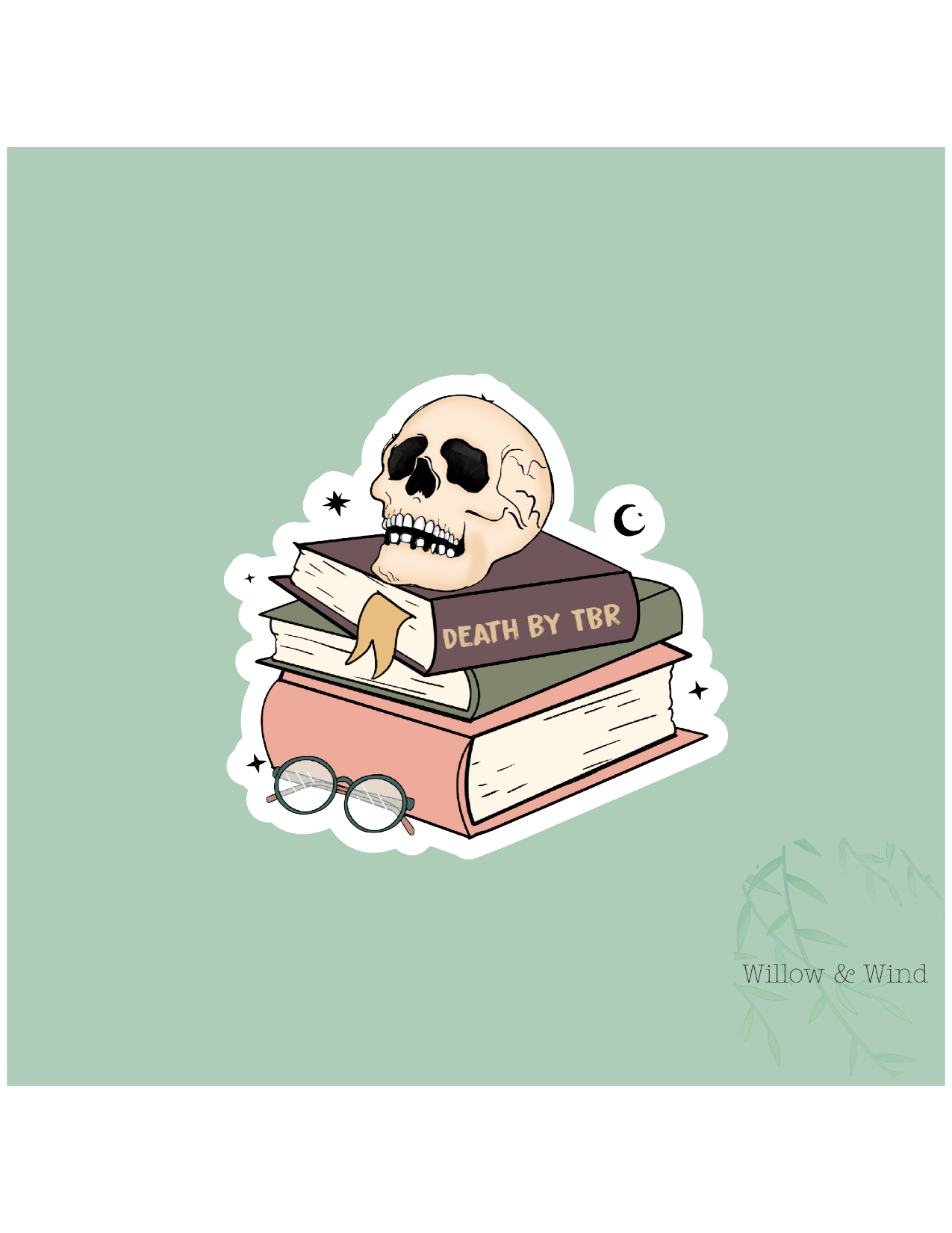 Death By TBR - Bookish Sticker