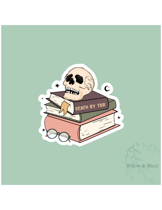 Death By TBR - Bookish Sticker