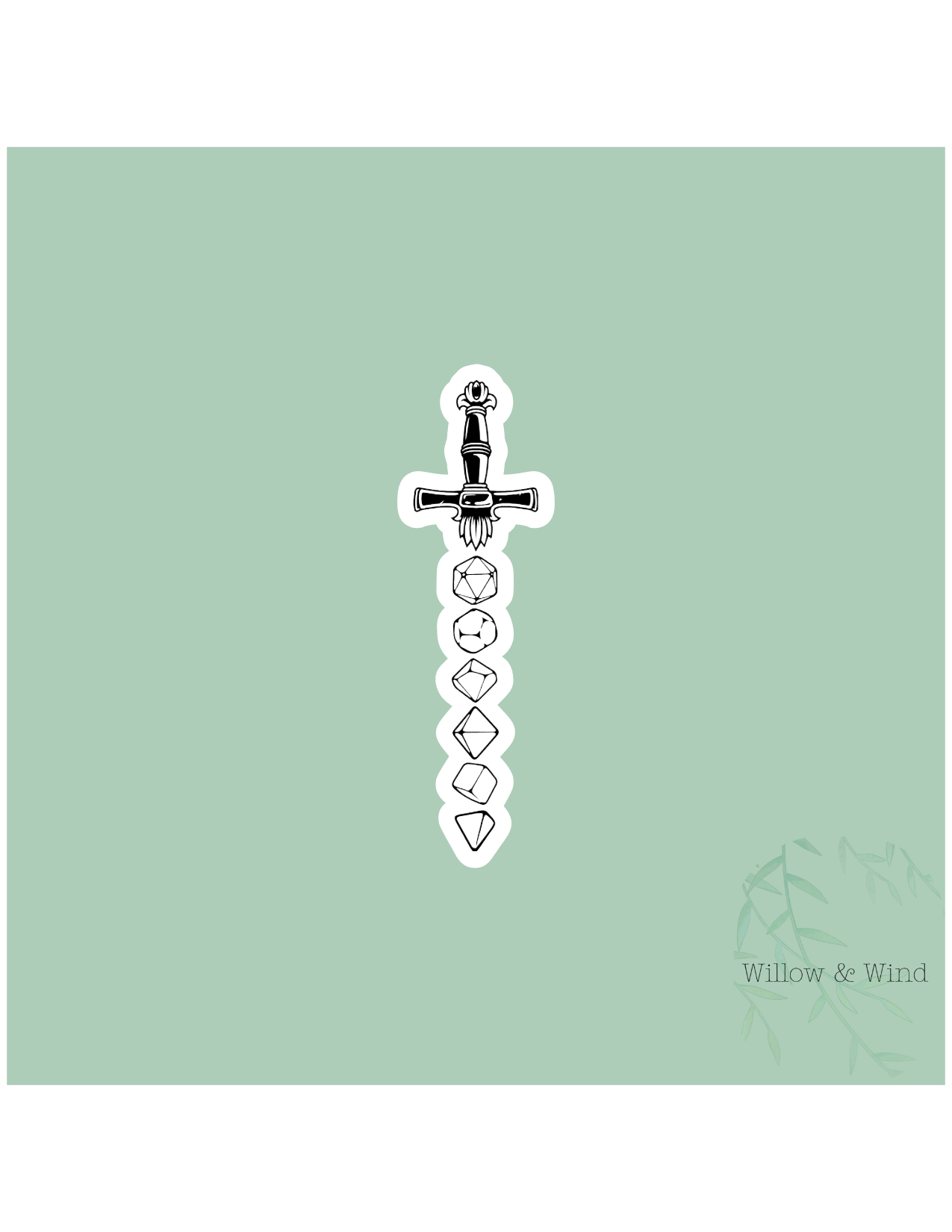 Dice Sword Nerdy Sticker