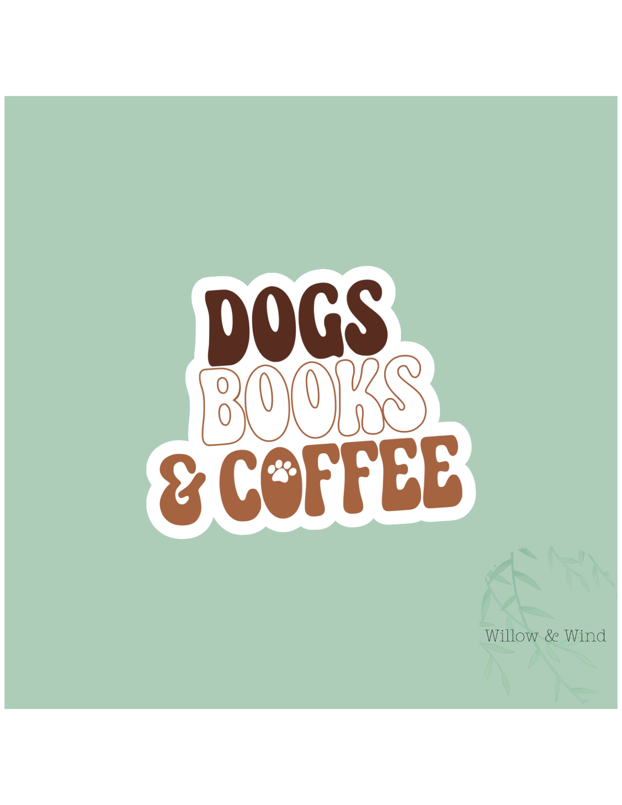 Dogs, Book & Coffee Animal Sticker