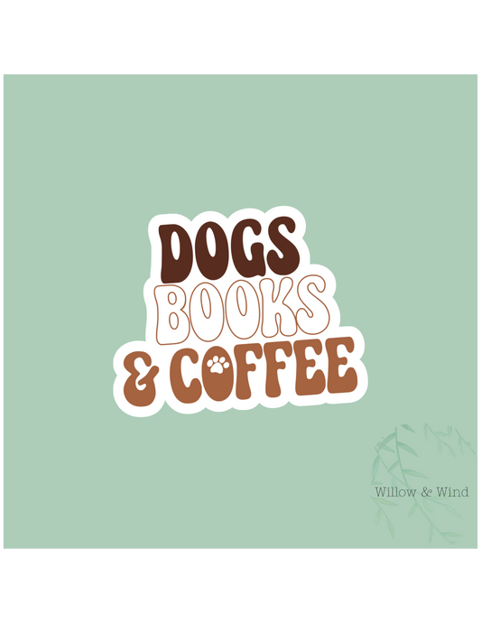 Dogs, Book & Coffee Animal Sticker