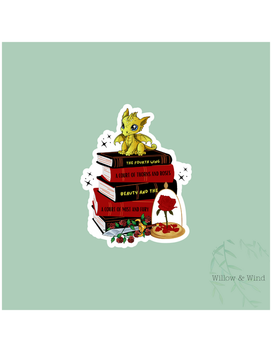 Fantasy Book Stack - Bookish Sticker
