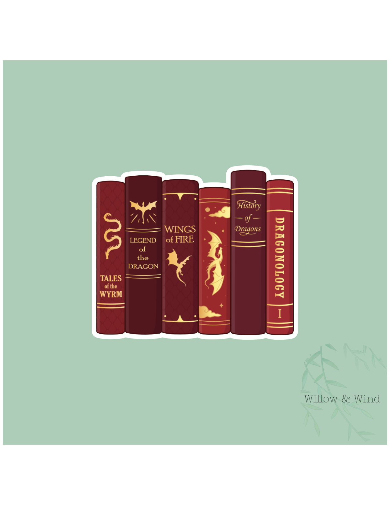 Dragon Bookstack - Fourth Wing Sticker