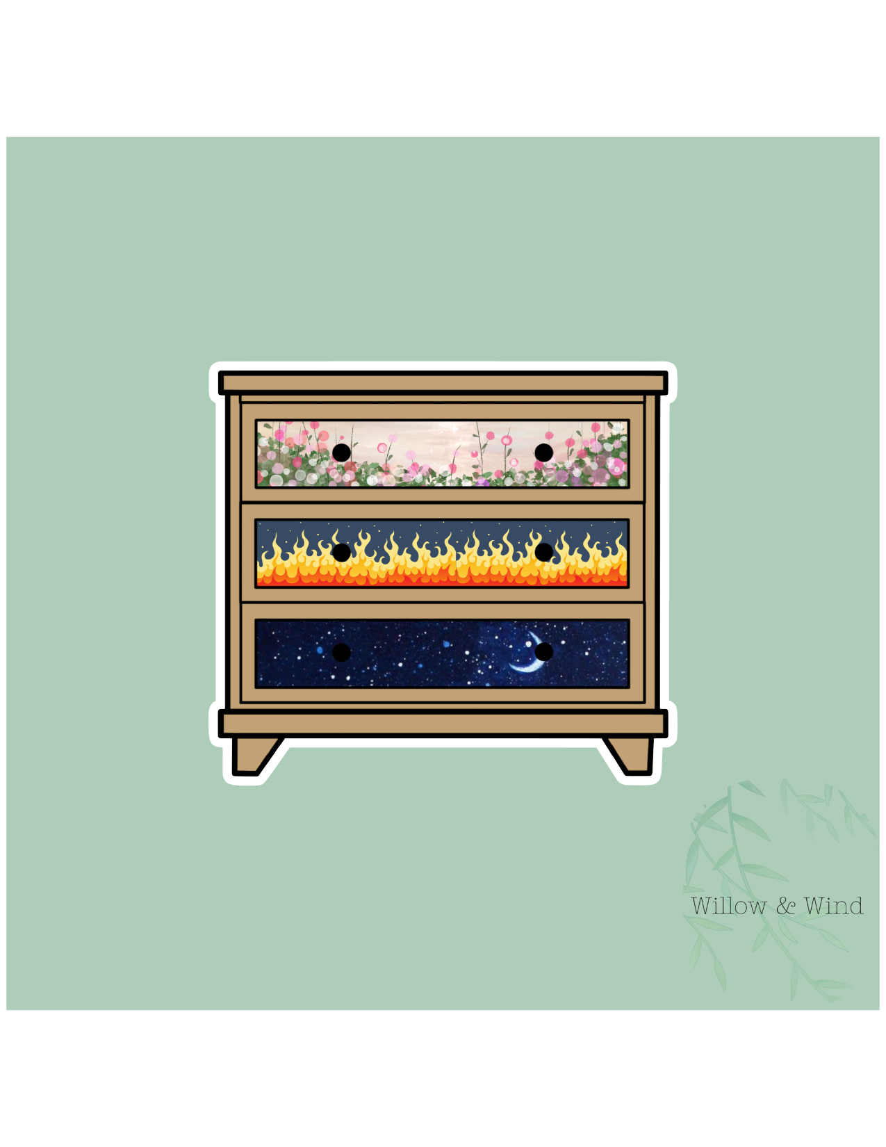 Feyre's Dresser - A Court of Thorns and Roses Sticker
