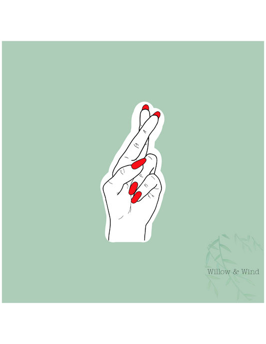 Fingers Crossed Sticker