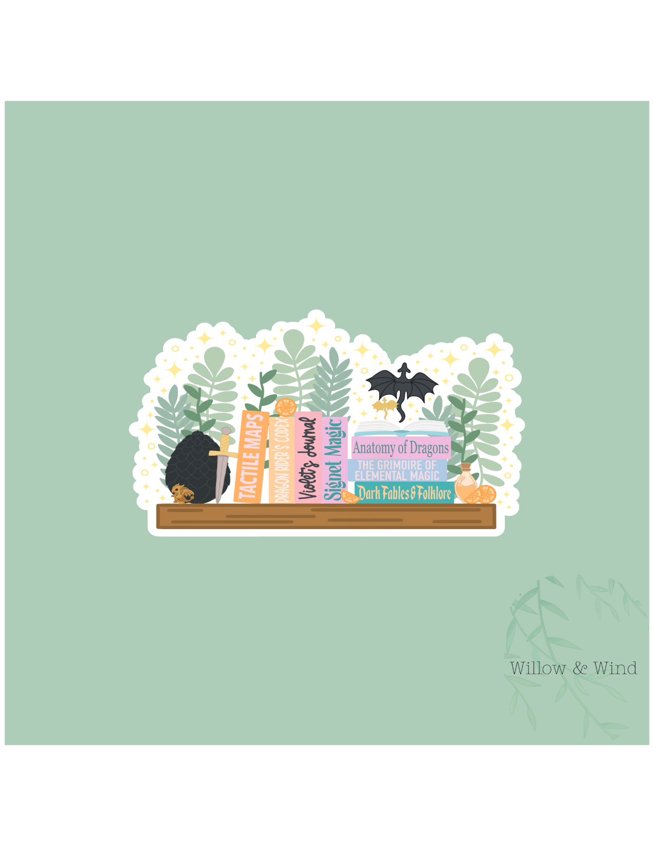 Bookshelf - Fourth Wing Sticker