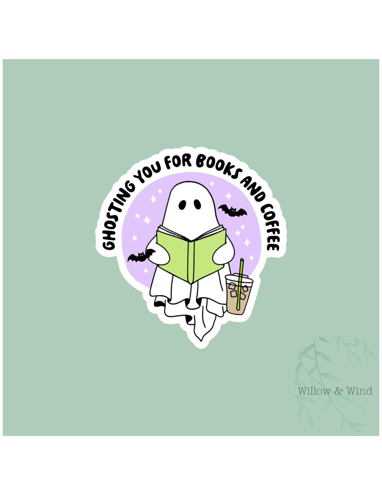 Ghosting You For Books & Coffee - Bookish Sticker