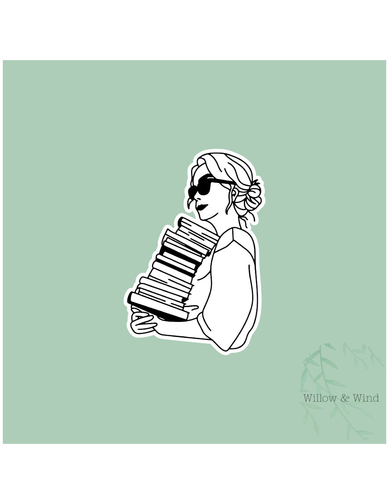 Girl with Books - Bookish Sticker