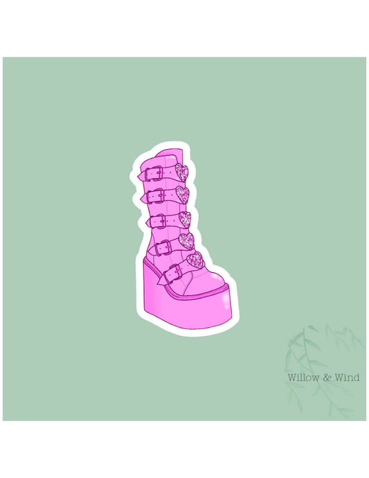 Pink Boots Sticker