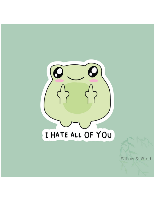 Hate Frog Sticker