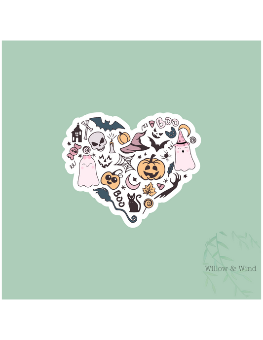 Spooky Heart Gothic Sticker