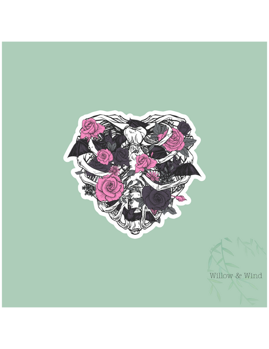 Rib Heart Gothic Sticker
