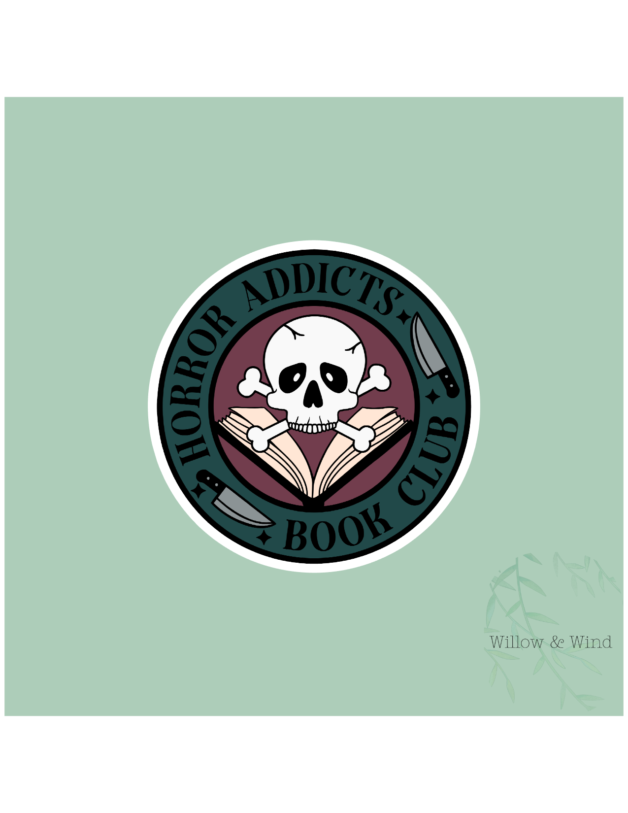 Horror Addicts Book Club - Bookish Sticker