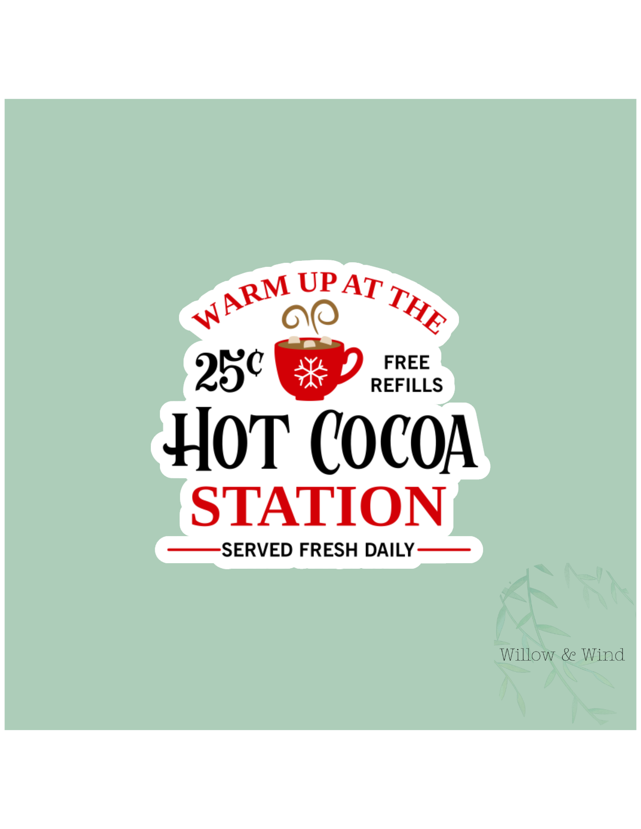 Hot Cocoa Station Christmas Sticker