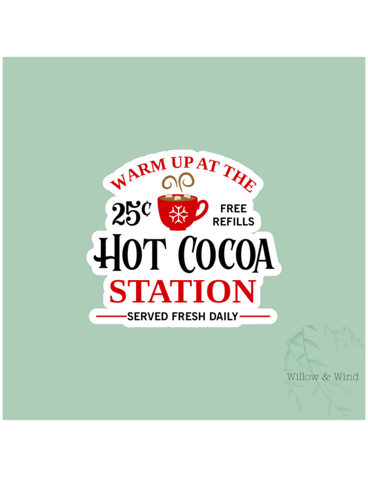 Hot Cocoa Station Christmas Sticker