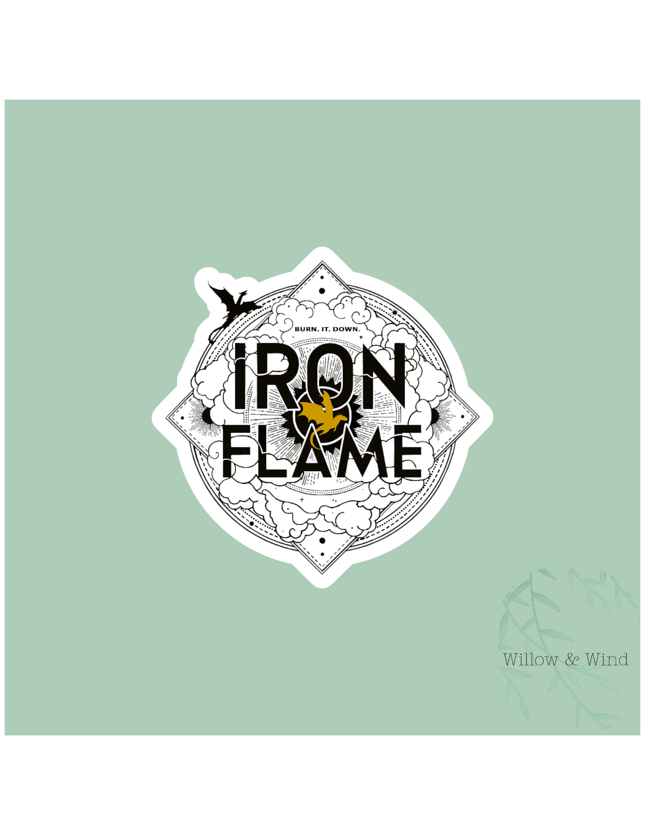 Iron Flame Logo - Fourth Wing Sticker