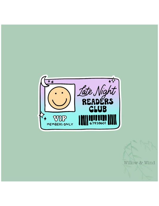 Late Night Readers Club - Bookish Sticker