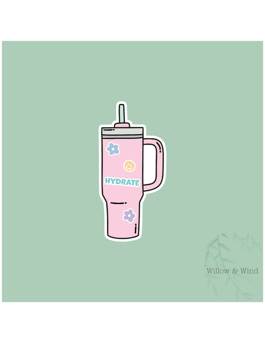Pink Hydrate Tumbler Sticker