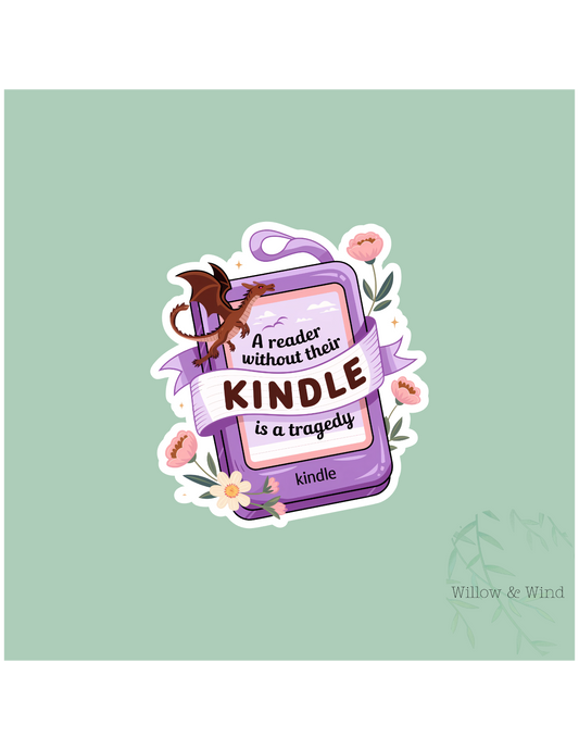 Reader without their Kindle - Fourth Wing Sticker