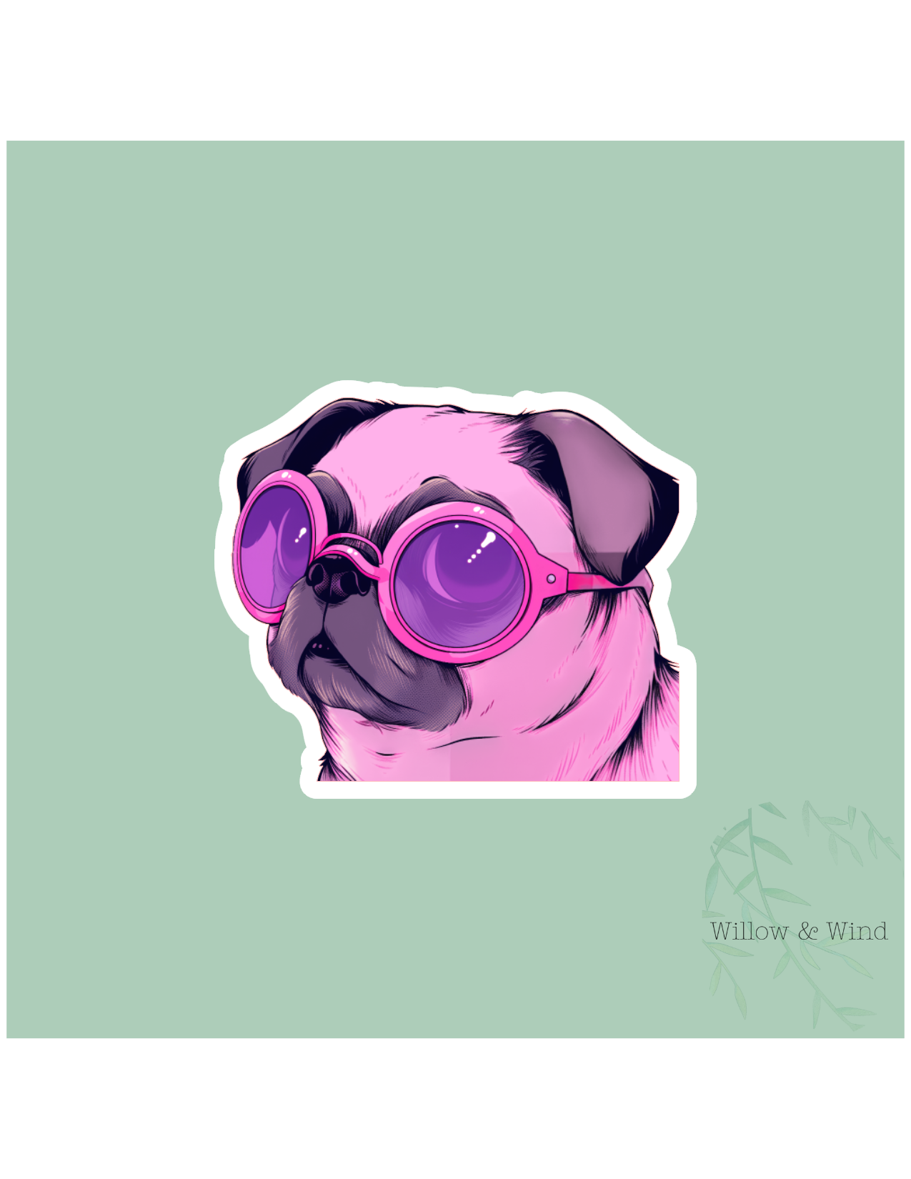 Retro Pug Sticker