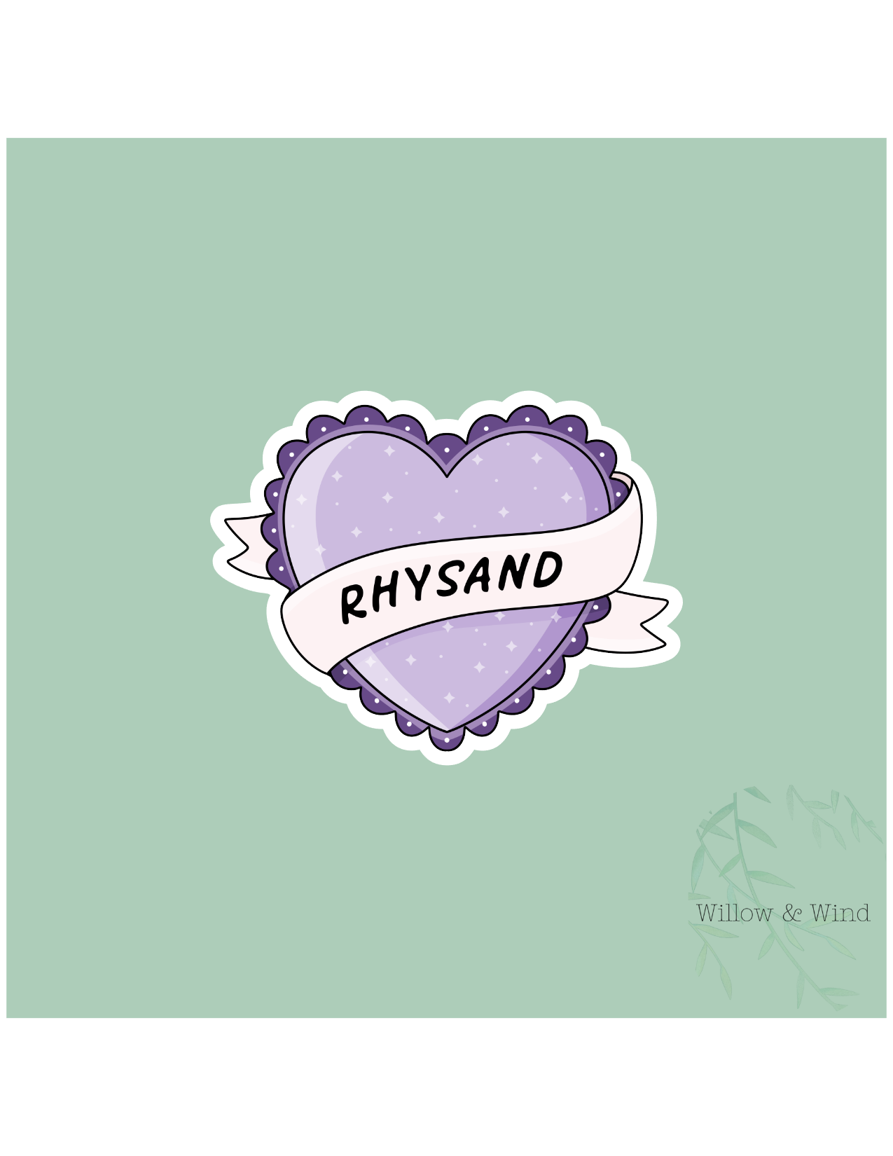 Rhysand Heart - A Court of Thorns and Roses Sticker