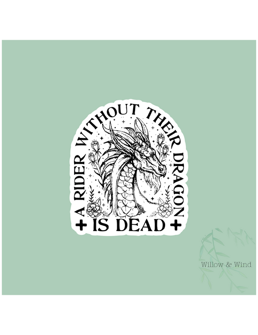 Rider Without Their Dragon - Fourth Wing Sticker