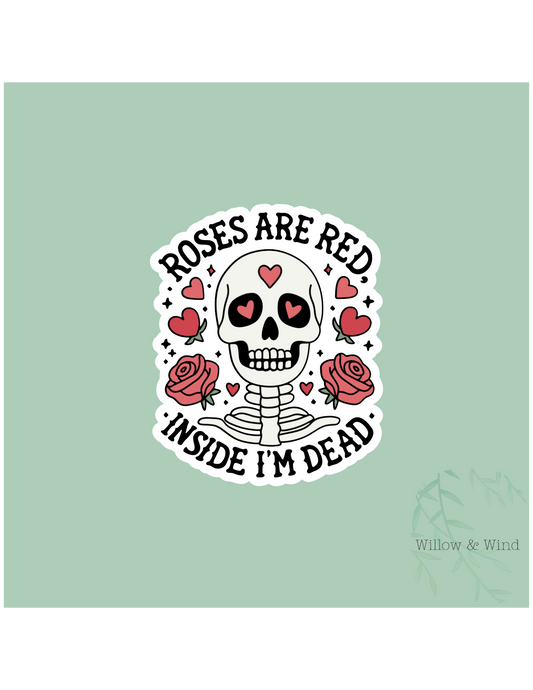 Roses are Red Gothic Sticker