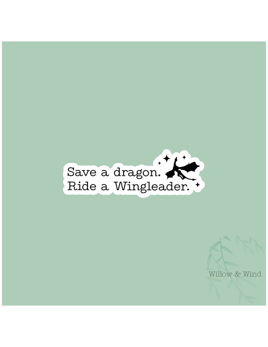 Save A Dragon - Fourth Wing Sticker