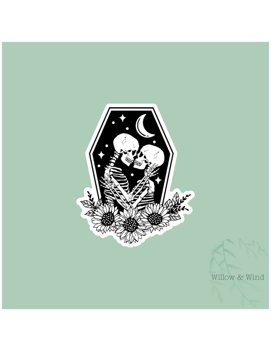 Skeletons Together Gothic Sticker
