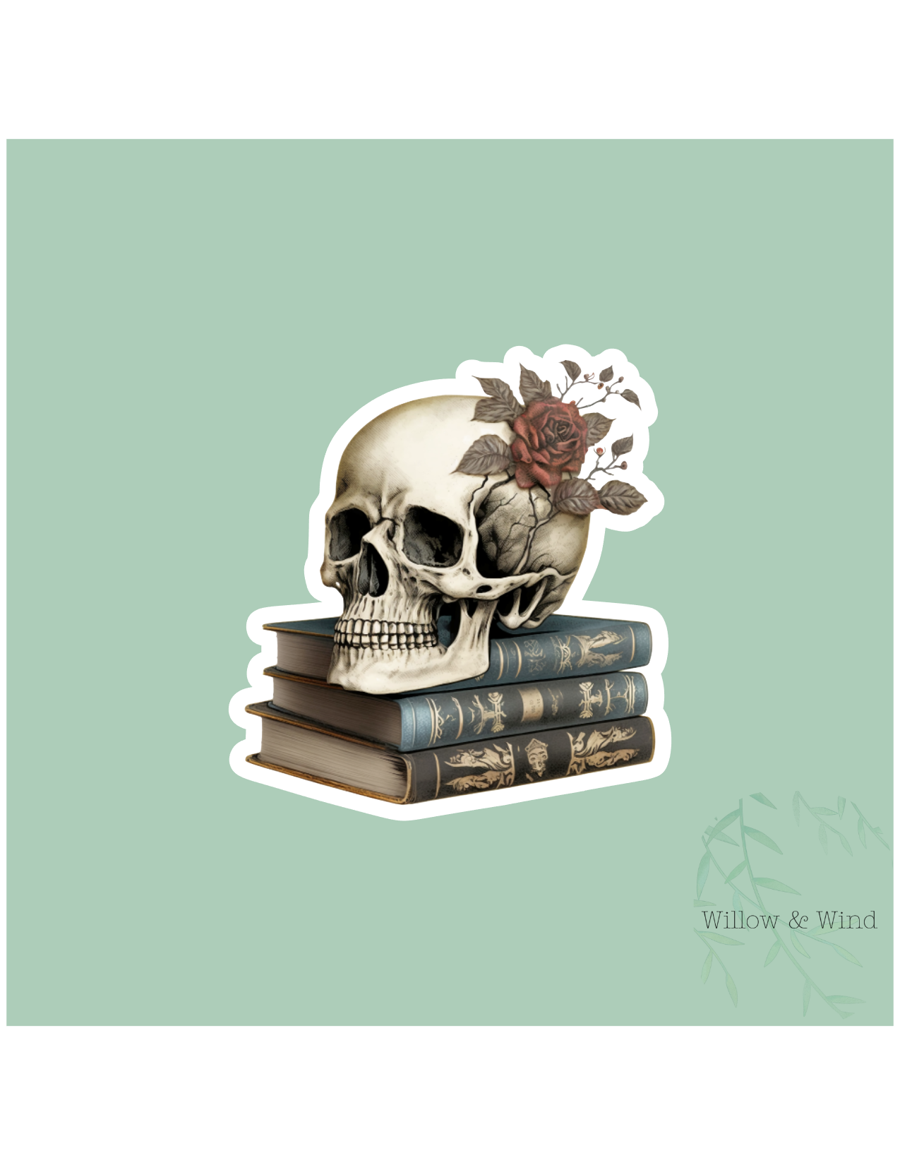 Skull Bookstack - Bookish Sticker