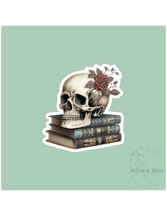 Skull Bookstack - Bookish Sticker