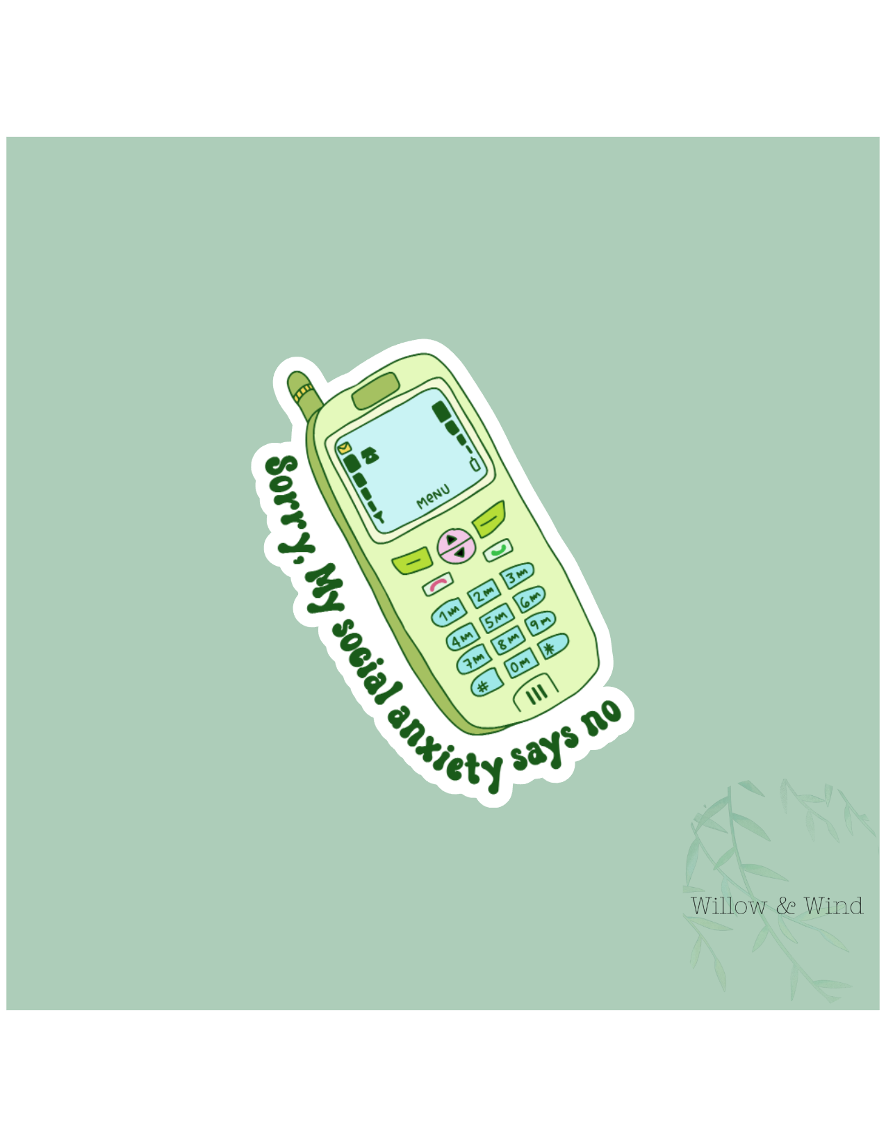 Anxiety Says No Sticker