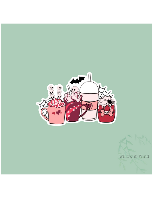 Spooky Coffee Gothic Sticker