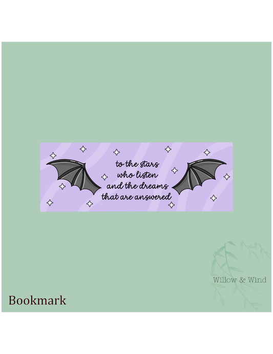 To The Stars Who Listen, A Court of Thorns and Roses Bookmark