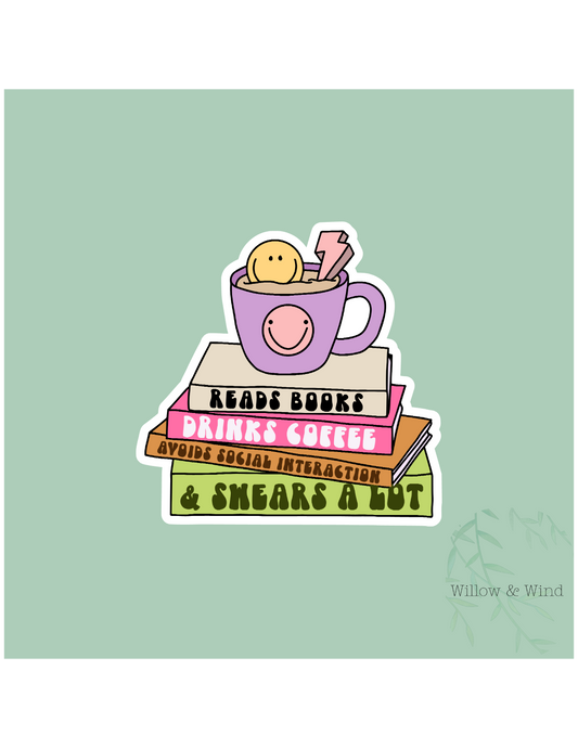Swears A lot- Bookish Sticker