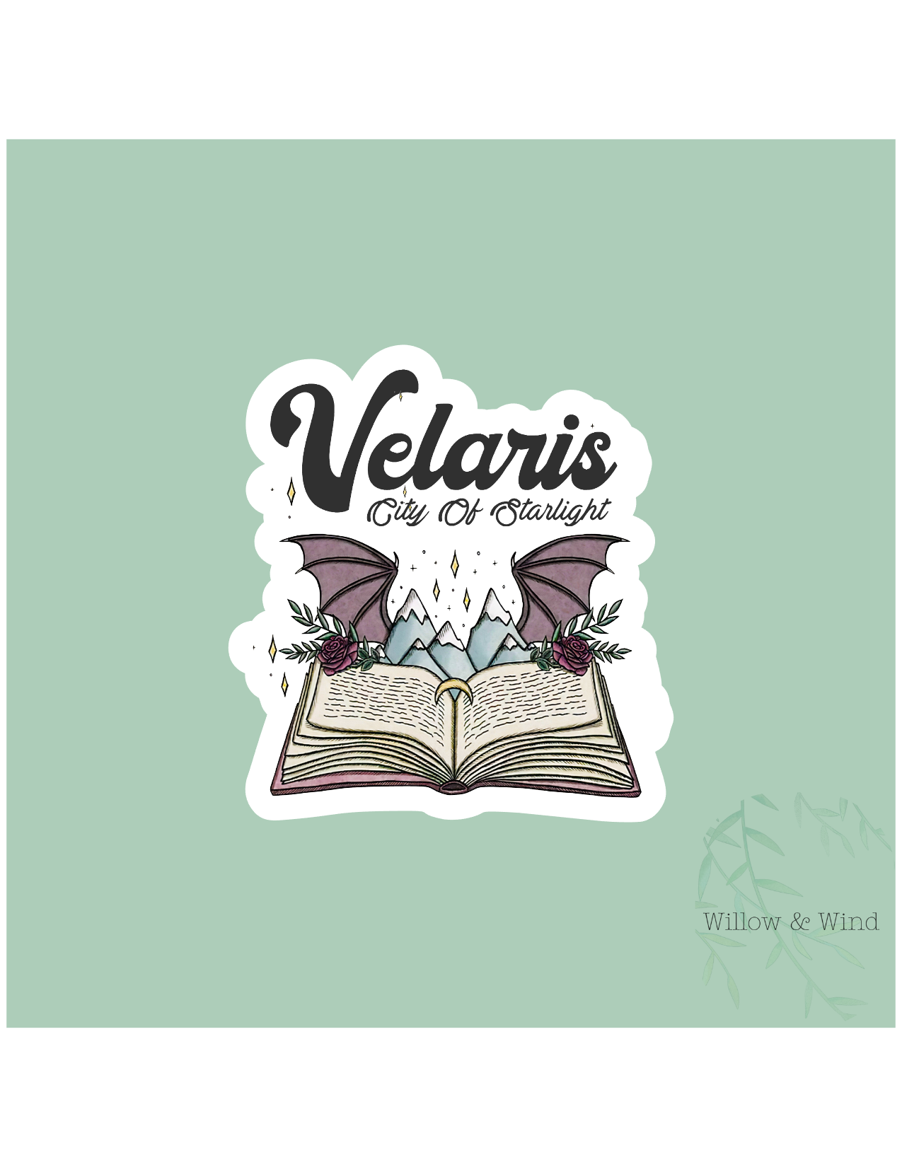 Velaris Open Book - A Court of Thorns and Roses Sticker